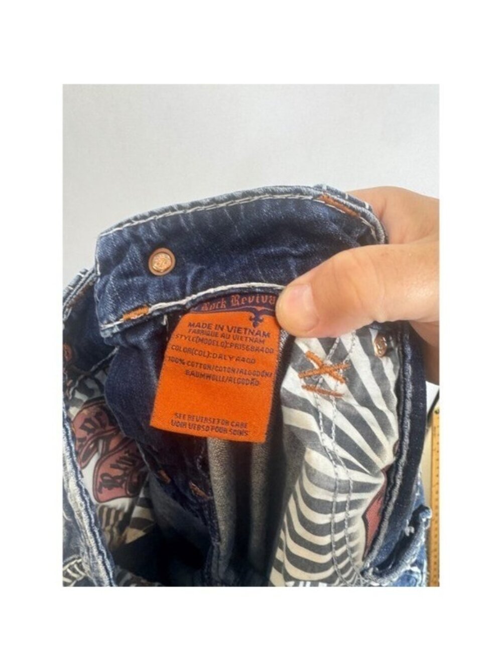 Rock Revival Daly Alt Straight Mens Jeans Size 33X34 Blue Denim PR1568A400 - Picture 9 of 12